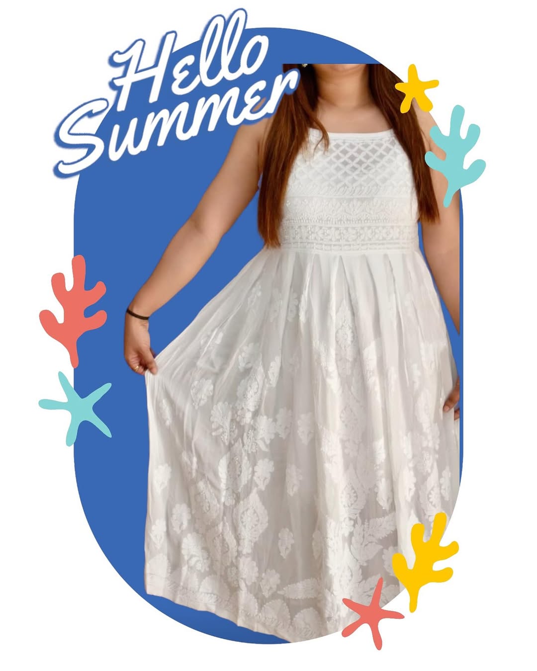 White Chikankari Maxi Dress