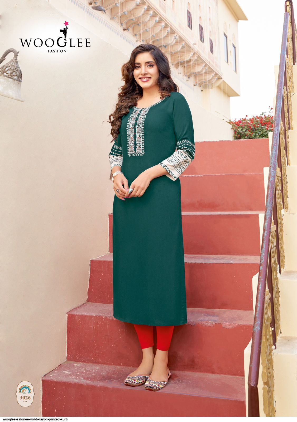 Heavy Rayon - Tread & Hand Work Kurti - Image 4