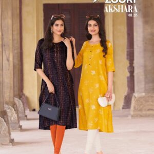 Zoori Rayon Print Classic Big Size Long Kurti