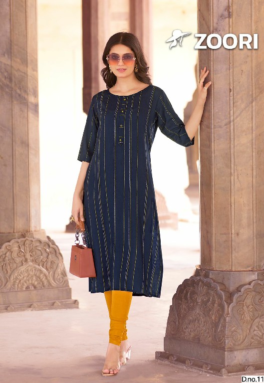 Zoori Rayon Print Classic Big Size Long Kurti - Image 8