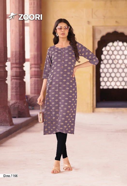 Zoori Rayon Print Classic Big Size Long Kurti - Image 9