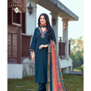 Pure Viscos Roman Silk with Heavy Embroidery Suit Set